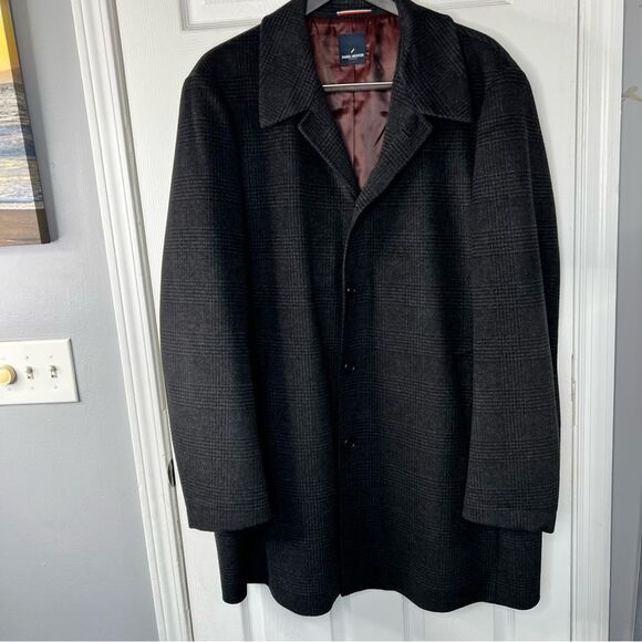 Sz 2X Daniel Hechter Paris Men's Black Wool Overcoat $298 MSRP NWOT - Picture 3 of 13